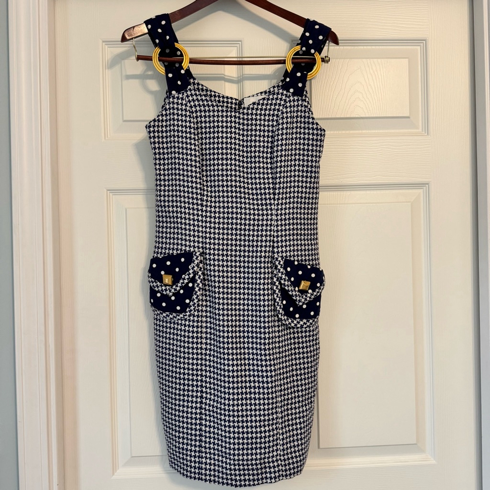 NWT 90's Vintage Boutique Women's Linda Segal Dress Size 4 Blue Deadstock